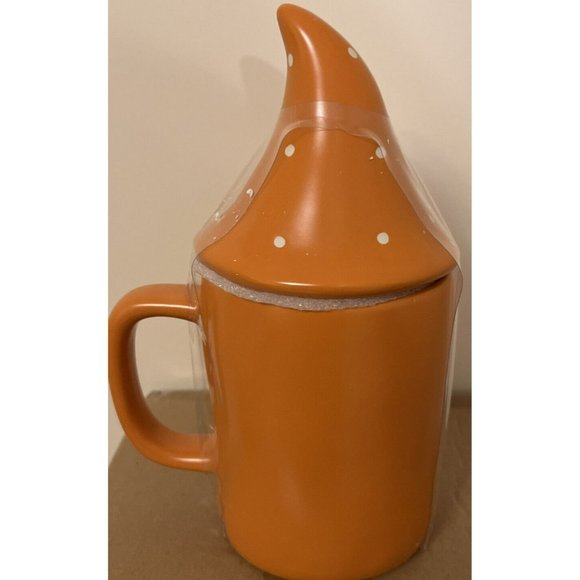 NEW Rae Dunn NEW‎  “HAPPY FALL YALL” Fall Orange Mug With Gnome Lid - Picture 3 of 3